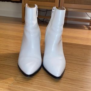 Halogen white ankle boots